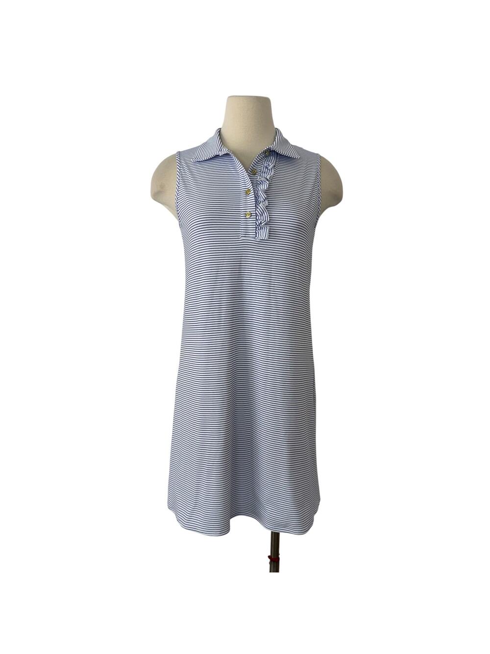 Jude Connally Serena Thin Pinstripe Cobalt Mini Dress Sleeveless XS NWT